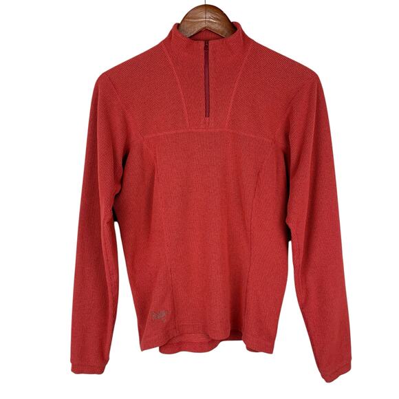 Vintage Arcteryx Pullover 1/4 Zip Top Red Waffle Polartec Fleece Women's M - Picture 1 of 7